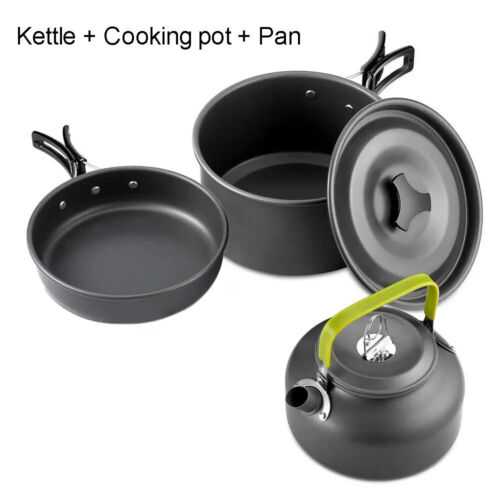 Camping Cooking Set Outdoor Picnic Tableware Non-Stick Pots for 2-3 People