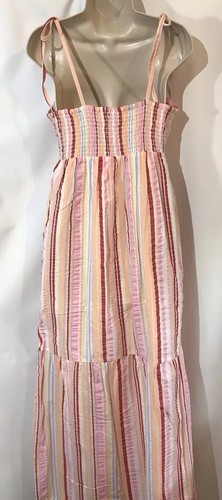 New Lipsy Size 14 White Multi Triangle Plunging Cami Bow Strap Tiered Maxi Dress - Bild 14 von 23