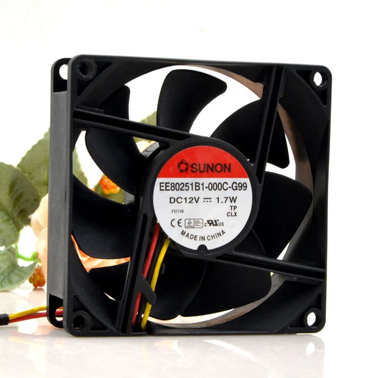 1pc SUNON EE80251B1-000C-G99 12V 1.7W 8025 8CM 3-wire Cooling Fan - Image 3 of 4