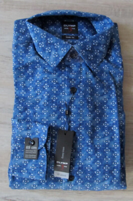 OLYMP LEVEL FIVE 5 BODY FIT 1/1 HEMD  EXTRALANGER ARM Gr. 40 blau *NEU* 69,95 