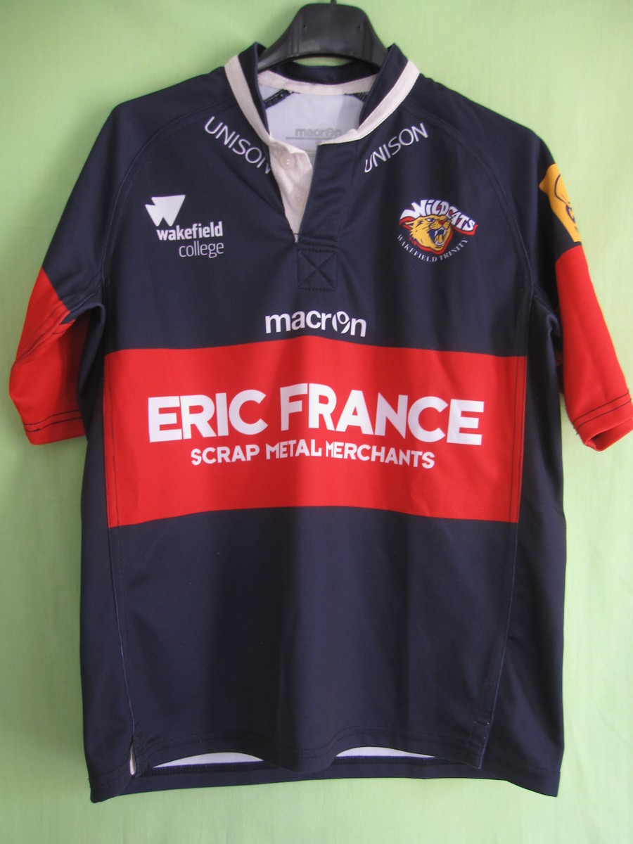 Maillot De Rugby Wildcats Wakefield Trinity Macron Taille XXL - Occasion, état Visible Sur Photo