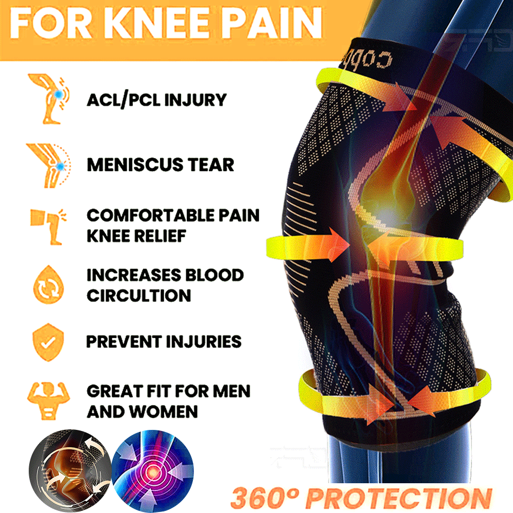Copper Knee Brace Arthritis Pain Support Sleeve Compression Sports