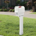 Mailbox Post Mount Mail Box Weather Resistant Outdoor Plastic Durable White