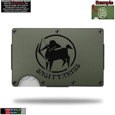 SAGITTARIUS Seal Laser Engraved Onto An Aluminum Wallet