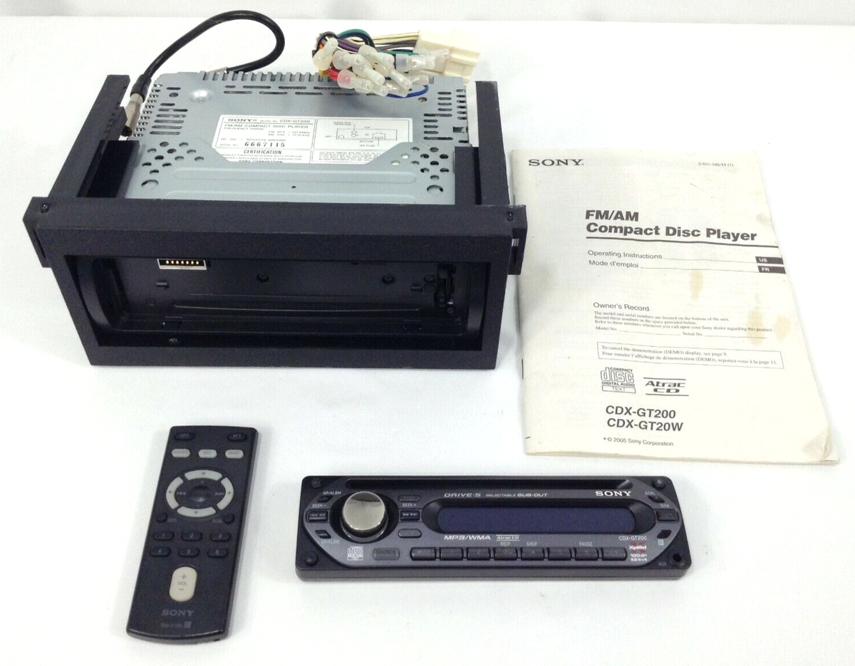 Sony CDX-GT-200 AM/FM/CD Car Stereo Faceplate and Remote | eBay