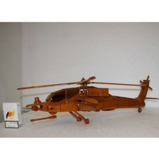 ELICOTTERO APACHE MODELLINO DA COLLEZIONE IN LEGNO massello lucido