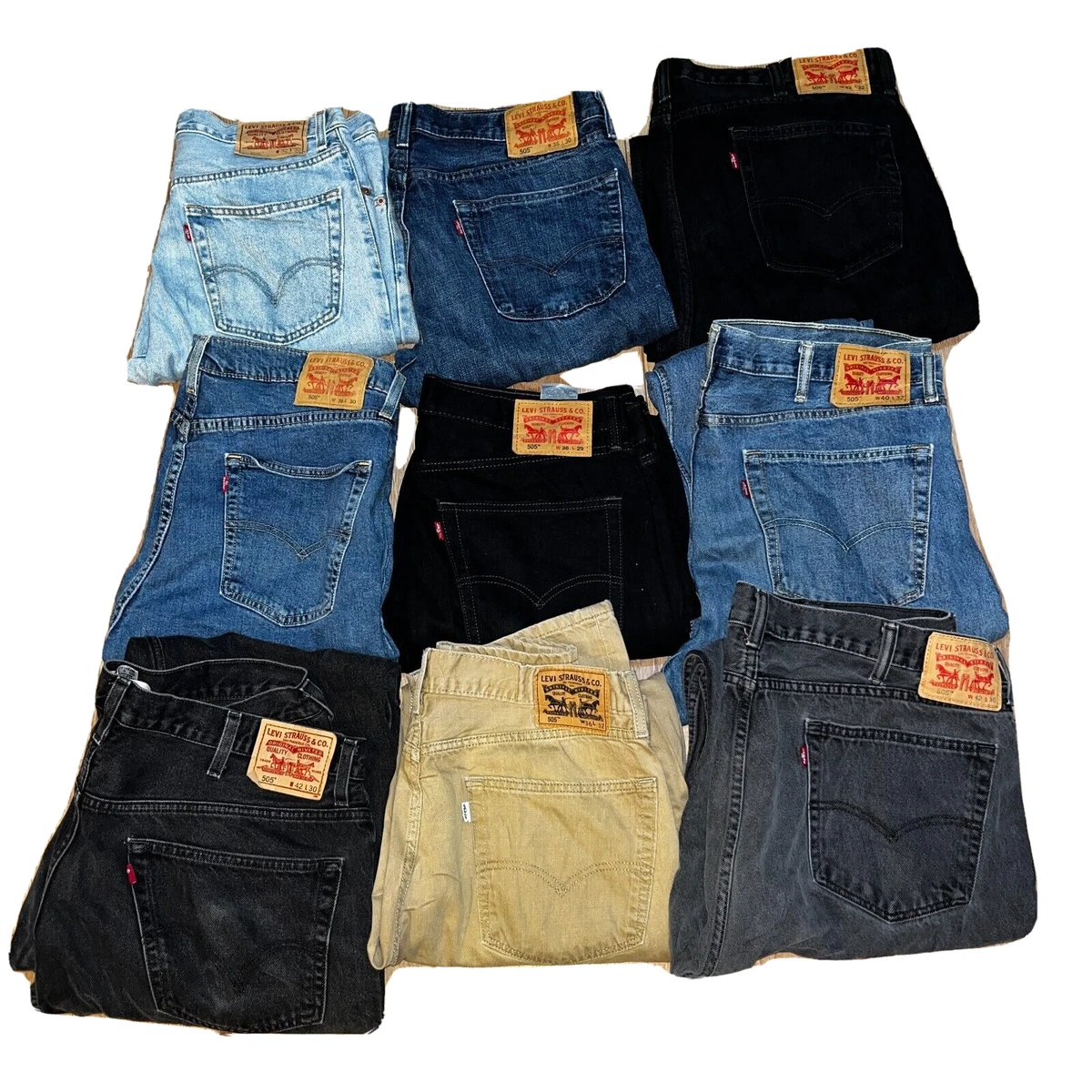 LEVI S 505 JEANS REGULAR FIT VINTAGE STRAIGHT LEG 29W 30W 32W