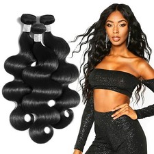 Human Hair Extensions - 9A Grade Brazilian Body Wave Bundles, 100 Unprocessed