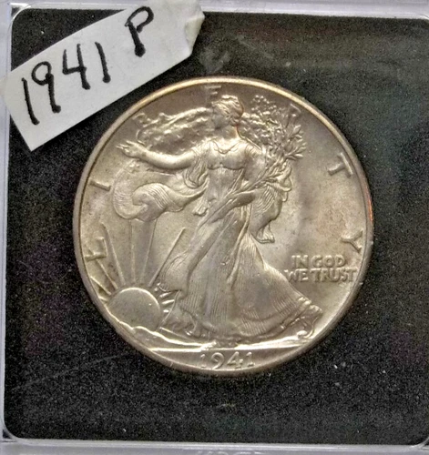 White  1941 P Choice/Gem BU Walking Liberty Half Dollar-Estate Coin