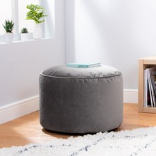 Velvet Bean Bag Pouffe 55cm x 35cm Large Icon Velvet Living Room Bedroom Stools