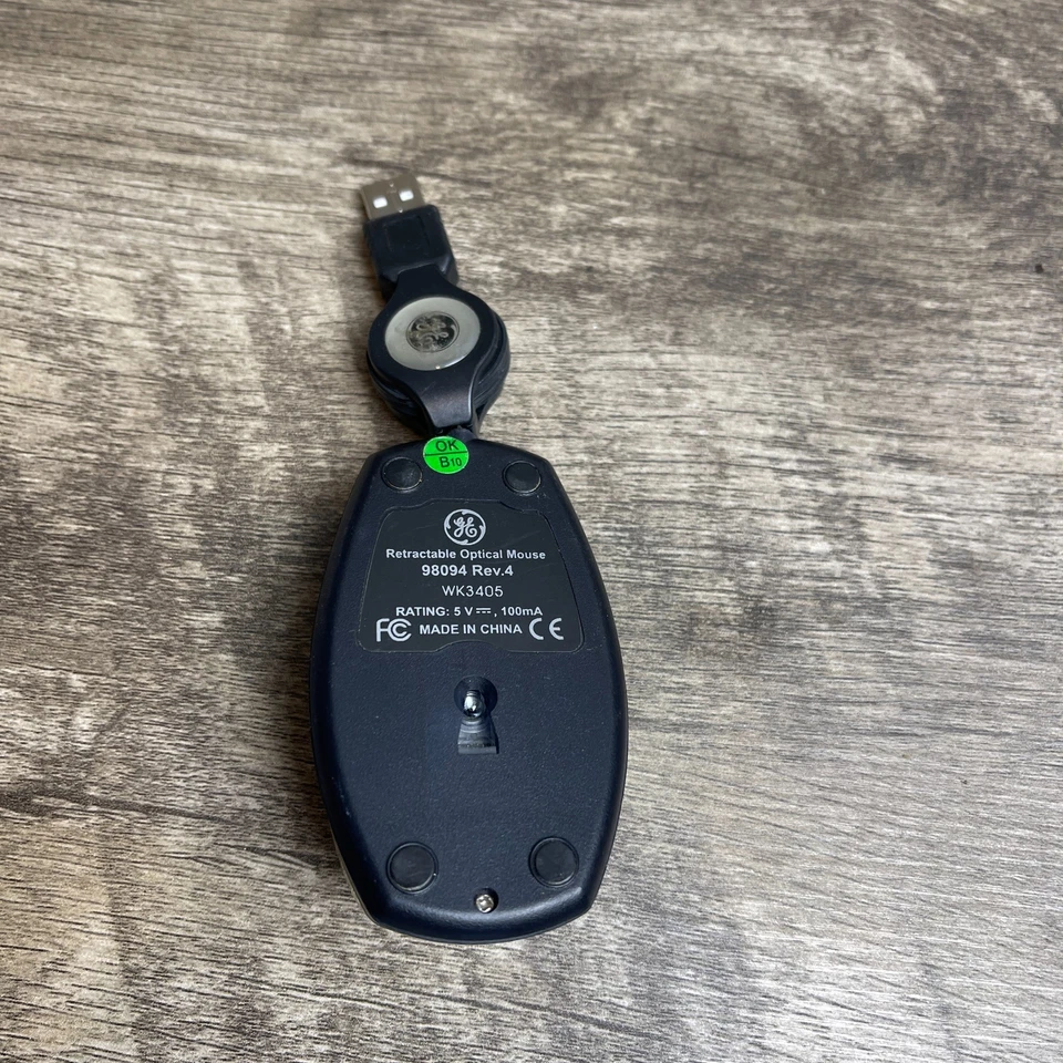 General Electric 98094 Rev.4 Black Portable USB Retractable Mini Optical Mouse - Image 2 of 4