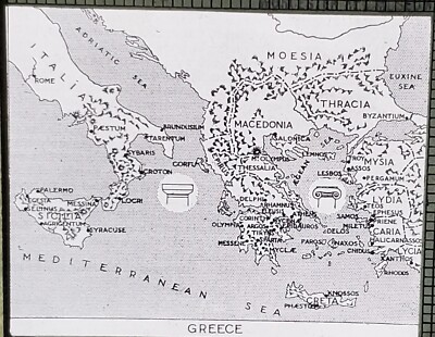 Map of the Hellenistic World, Greece, Magic Lantern Glass Slide