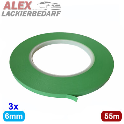 3x Fineline Klebeband Grün 6mm x 55m Konturenband Zierlinienband Autolack 