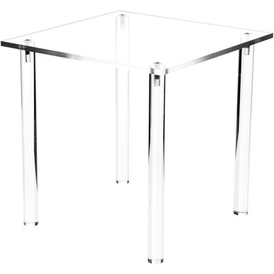Plymor Clear Acrylic Square 4-Leg Display Riser, 8'' H x 8'' W x 8'' D (2 Pack)