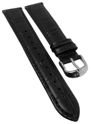 Timex Waterbury Ersatzband 20mm Leder schwarz Krokoprägung Easy-Click TW2R71700