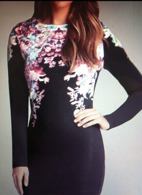 Black  Multicolor Short Dress L BWT