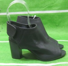new ladies black 3.5"Block Heel Open Toe Ankle Strap Shoes WOMEN Size 6