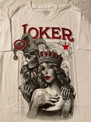 JOKER Jester SKULL playing CARDS SEXY Woman tattoo Crown POKER MEN'S