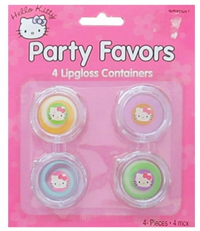 Vintage 2004 HELLO KITTY Party Favors 4CT Lipgloss Containers - Sanrio SIL-3403