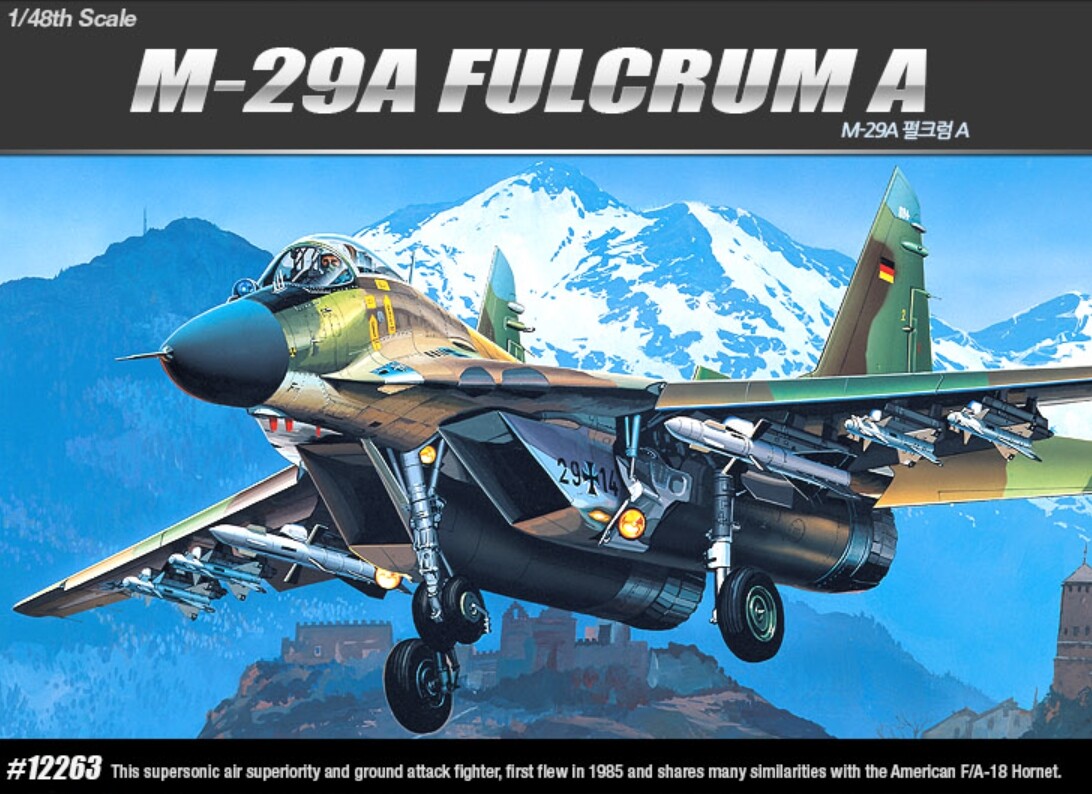 Academy 1/48 MIG-29A FULCRUM A Aircraft Plastic model kit #12263