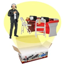 Deluxe Commentators Playset with Announcer Figure for WWE & AEW Wrestling Figure