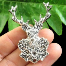 10Pcs Tibetan silver Spotted Deer Head Pendant Bead 50x37x3mm FSH11274