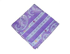 Lord R Colton Masterworks Pocket Square - Sannibel Purple Stripe Silk - New