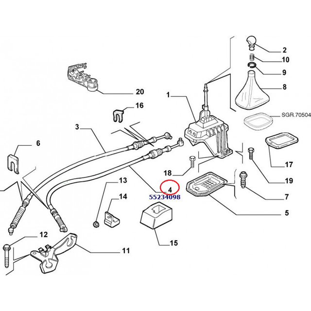 NEW GENUINE NS LEFT SIDE GEAR CHANGE CABLE FIAT PUNTO MK2 55194775 LINK
