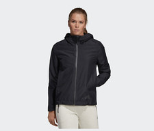 ADIDAS WOMEN'S OUTDOOR CLIMAPROOF RAIN JACKET DW9703 SZ SMALL BLACK
