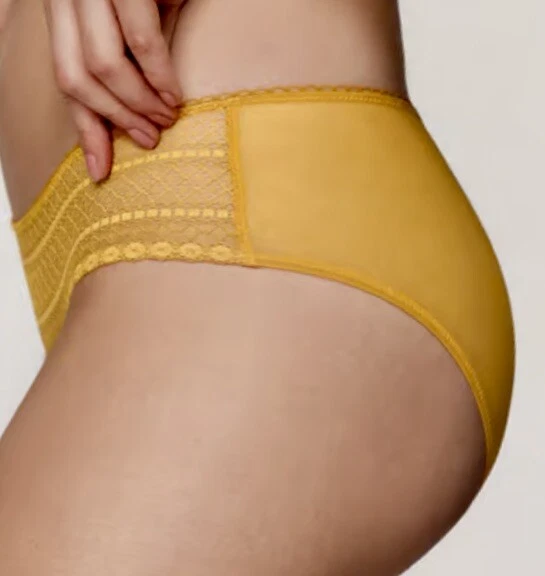 DKNY Table Tops Lace Cut Out Mesh Stretch Gold Bikini Panty Womens S 5 M 6 L XL - Image 2 of 4