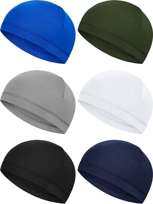 6 Pcs Sweat Wicking Skull Caps Helmet Liner for Cycling Running Riding