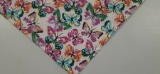 Dog Bandana, Tie On, Butterflies, Blue, Pink, Green, XS, S, M, L