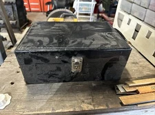 Vtg Record Player Phonograph Carrying Case Only Box Black leather like