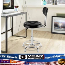 Work Shop Stool Bench Hydraulic Chair Bar Garage Adjustable With Back Footrest