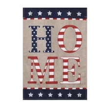 STYLE SELECTIONS 12.5" x 18" PATRIOTIC Embroidered Garden Flag NEW USA “HOME”