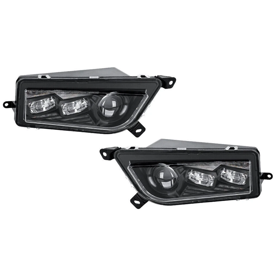 for Polaris General RZR 900 1000 XP Turbo 2014-2019 Pair LED Halo Headlights - Image 2 of 4
