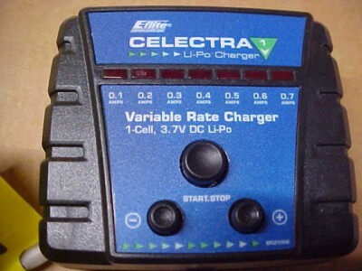 E-FLITE EFLUC1009 CELECTRA = 1s, 3.7VDC Li-Po VARIABLE RATE CHARGER (NO PACKAGE)