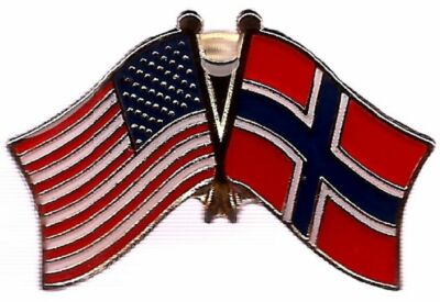 (2 PACK) USA American Norway Friendship Friendship Flag Hat Cap lapel Pin