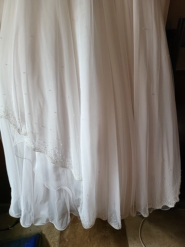 Claires Collection Hochzeitskleid Größe 4-6. Kerzenlicht Perlen Pailletten Perlen EUC - Bild 8 von 14