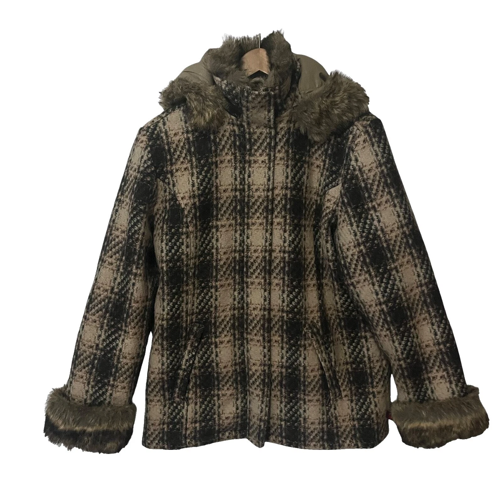 Marrón a Cuadros Woolrich abrigos, chaquetas y chalecos para Mujeres
