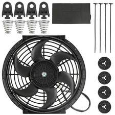 10 Inch Universal Radiator Fan 12v Puller Type 6 Blade 800 Cfm 80w Black