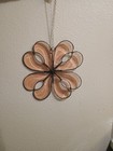 20" pink Peach Stained Glass Suncatcher Wall Art Heart Flower Handmade Home Dec — photo 1