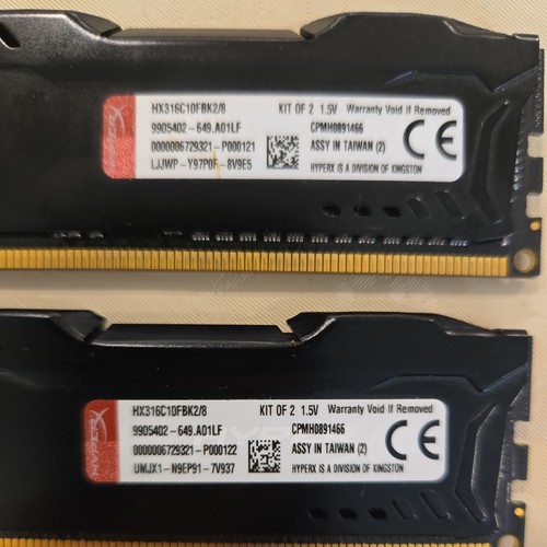 HyperX 8GB 16GB (2 x 8GB) DDR3 1333 1600 1866 240Pin DIMM Desktop Gaming Memory - Picture 2 of 2