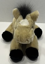Aurora Plush Brown, Black, White Pony Horse 12 Stuffed Animal Toy