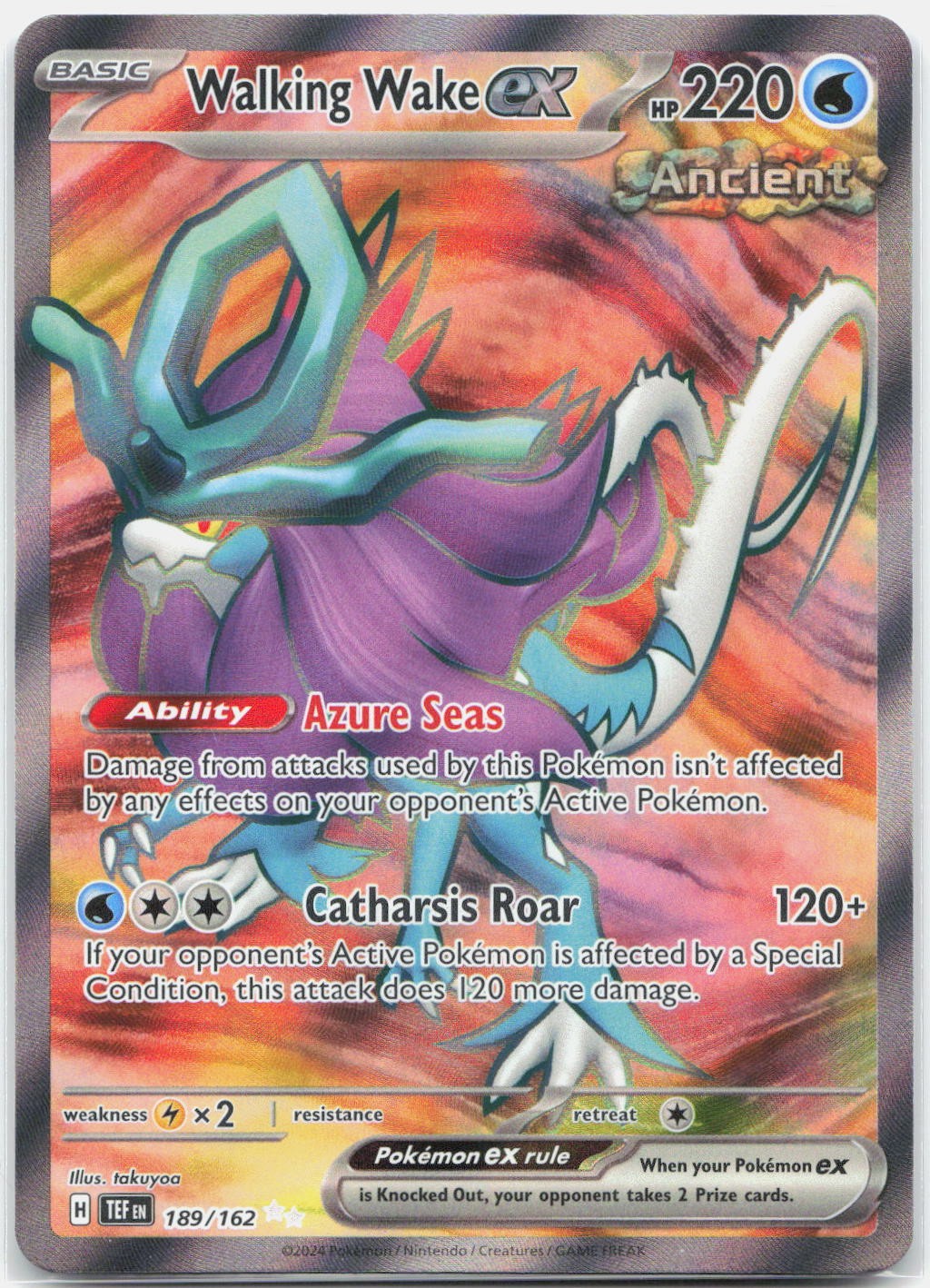 Walking Wake ex 189/162 Ultra Rare Temporal Forces Pokemon Holo Near Mint