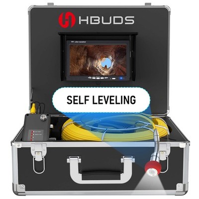 Sewer Camera Self Leveling, 100ft Drain Pipe Cameras with Meter Counter, 12V ...