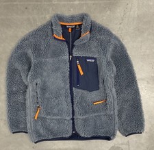 Vintage Patagonia Retro X Jacket Deep Pile Fleece Youth L 12 Kids Blue Sherpa