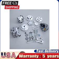 Sbc For Chevy V Pulley Bracket Kit Walternator Power Steering Long Water Pump Sbc For Chevy V Pulley Bracket Kit Walternator Power Steering Long Water Pump