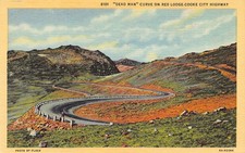 Dead Man Curve Red Lodge Cooke City Highway Vintage Postcard
