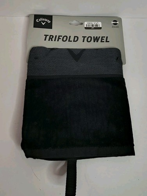 #ad Callaway Golf Tri Fold Towel 16quot; x 21quot; Black w Quick Snap Attachment $21.99